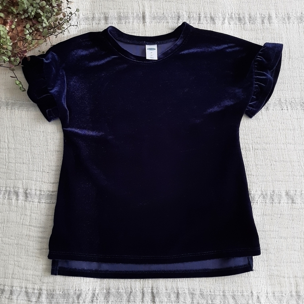 Old Navy Dark Blue Soft Velour Top size 5T
